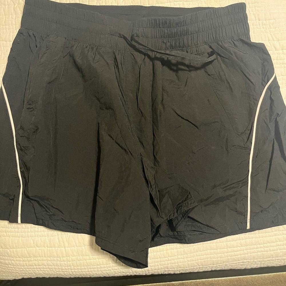 Lululemon Athletica Retro Nylon High Rise Black Athletic Shorts w/5 Inch Inseam